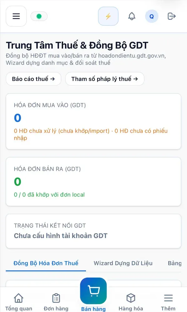 Trung tâm Thuế và đồng bộ GDT của TapHoaViet để lấy hoá đơn mua vào, bán ra từ hoadondientu.gdt.gov.vn